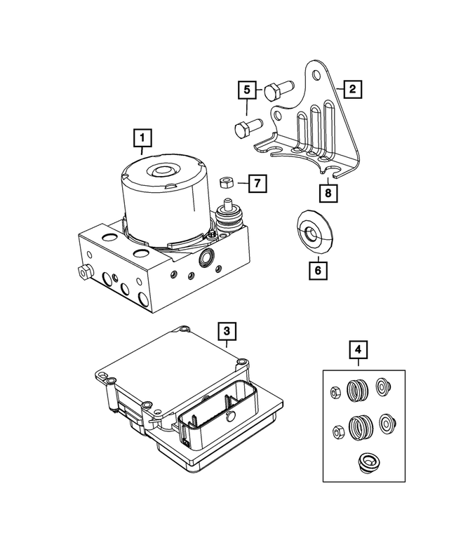 68073252AB - Brakes: Hydraulic Control Unit Bracket for Mopar Image
