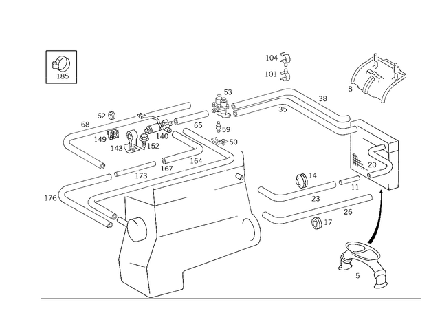 1248329094 - : Hose for Mercedes-Benz Image