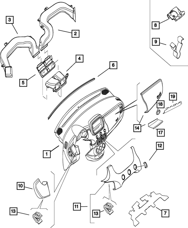 68285351AA - Interior Trim: Crossover Duct for Mopar Image