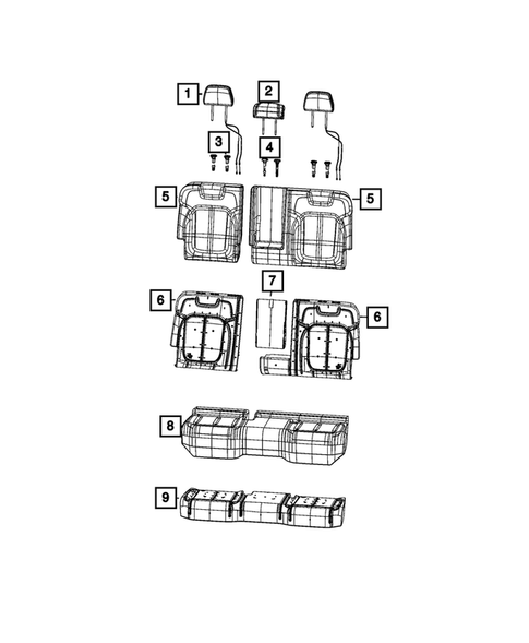 Rear Seats - Second Row for 2022 Jeep Grand Cherokee #9