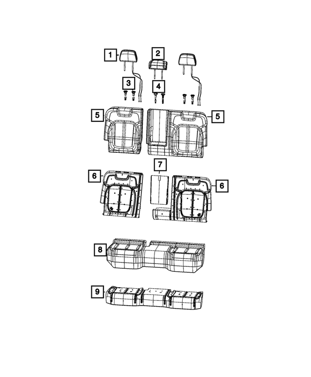 6PL83TX7AC - Interior Trim: Headrest Sleeve, Locking for Mopar Image