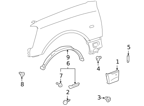 Exterior Trim - Fender for 2002 Lexus LS430 #0