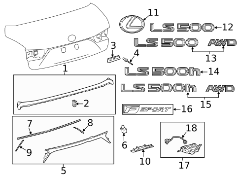 Exterior Trim - Trunk for 2022 Lexus LS500 #0