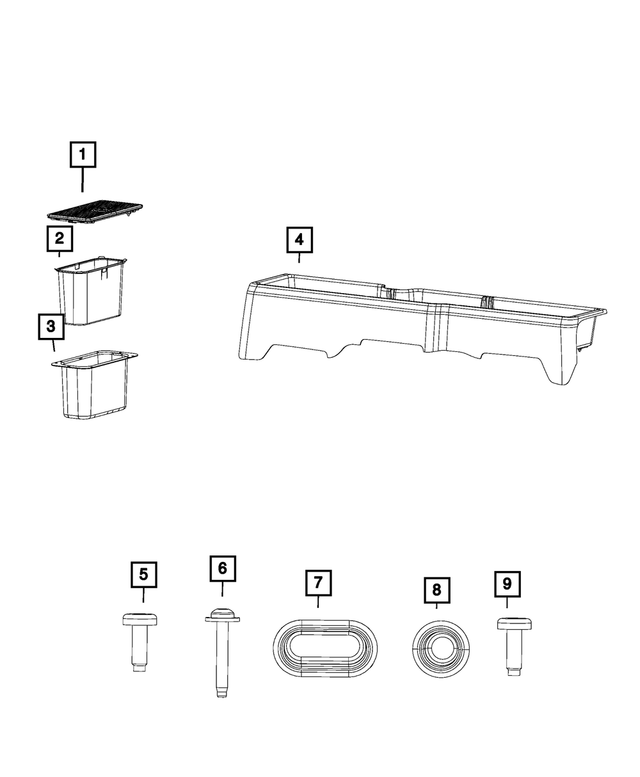 5LF14RN8AB - Interior Trim: Storage Bin Cover for Mopar Image