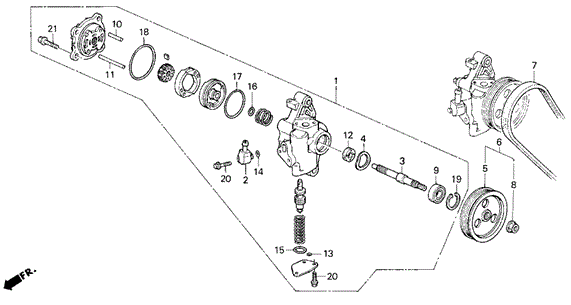 P.S. Pump for 1995 Honda Civic del Sol #0