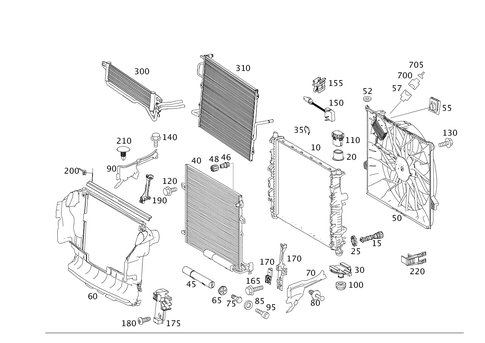 Radiator, Mounting, and Covering for 2011 Mercedes-Benz ML450 #0