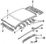 F1CZ74517A26A - Body: Roof Rack Hook for Ford: Escort | Mercury: Tracer Image