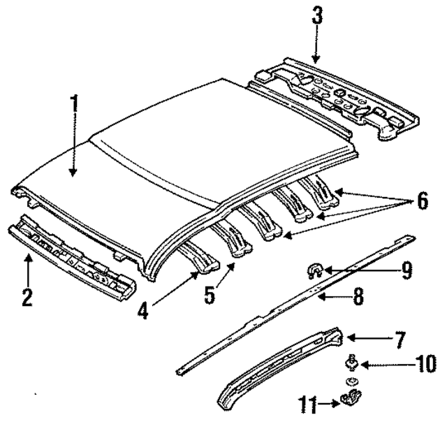 F1CZ74517A26A - Body: Roof Rack Hook for Ford: Escort | Mercury: Tracer Image