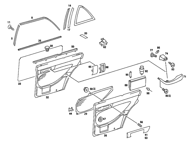 1267381531 - Doors: Trim Strip for Mercedes-Benz: 380SE, 380SEL, 560SEL Image image