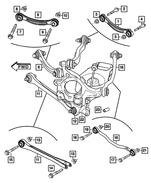 Rear Suspension and Cradle for 2014 Dodge Charger #1