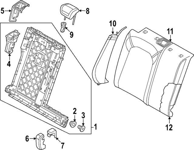 8Y0885901JIUV - Body: Headrest for Audi Image