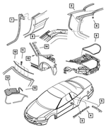 5056002AB - Body Sheet Metal Except Doors: A-pillar To Roof Weatherstrip for Mopar Image
