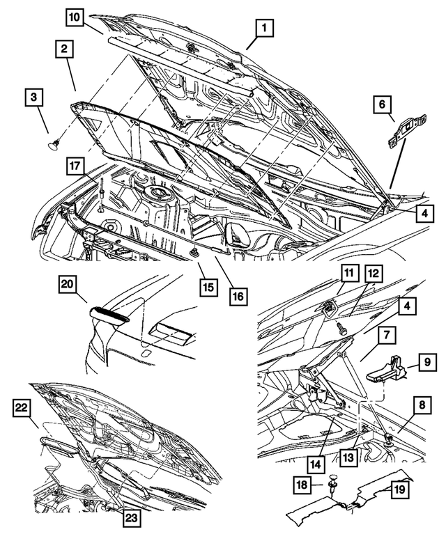 5112136AH - Body Sheet Metal Except Doors: Hood for Chrysler: 300 Image