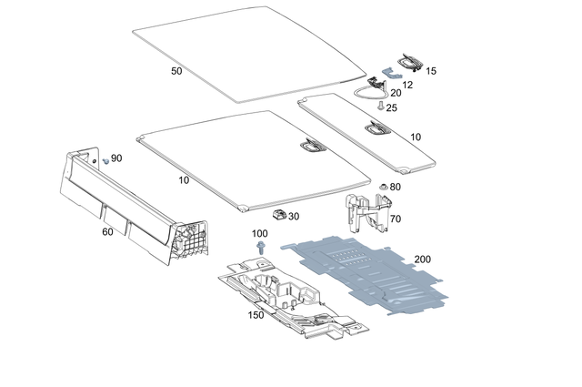 2476809901 - Covering and Lining: Load Compartment Floor for Mercedes-Benz: GLB250, GLB35 AMG Image image