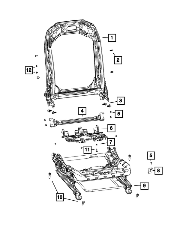 68598311AA - Interior Trim: Front Seat Back Frame for Mopar Image