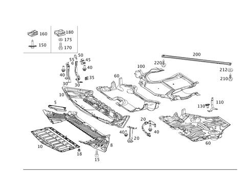 Engine Compartment Lining, Gasoline Vehicles for 2014 Mercedes-Benz C350 #0