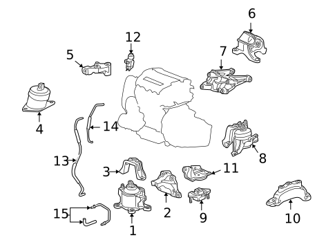 Engine & Trans Mounting for 2010 Honda Accord #2
