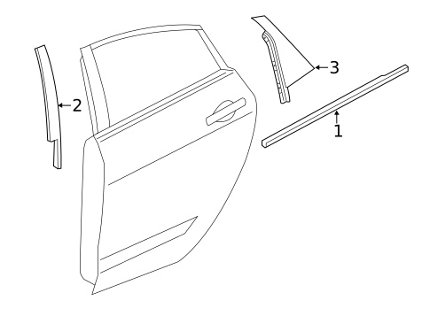 Exterior Trim - Rear Door for 2016 Chrysler 200 #0