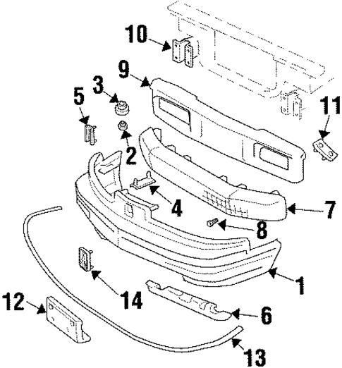 Bumper & Components - Front for 1992 Oldsmobile Cutlass Supreme #0