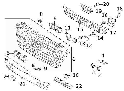 Grille & Components for 2020 Audi A8 Quattro #0