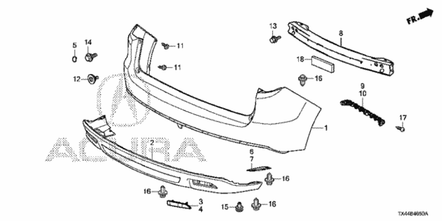 Rear Bumper (1) for 2013 Acura RDX #0