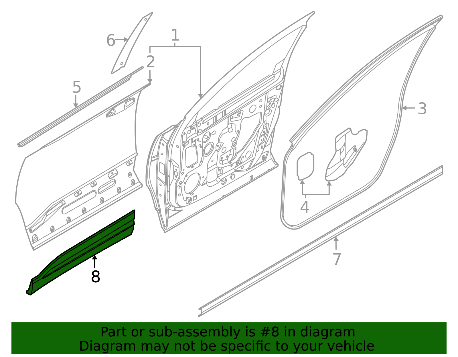 2025-2026 Nissan Kicks Body Side Molding 80870-7LG0A | TascaParts.com