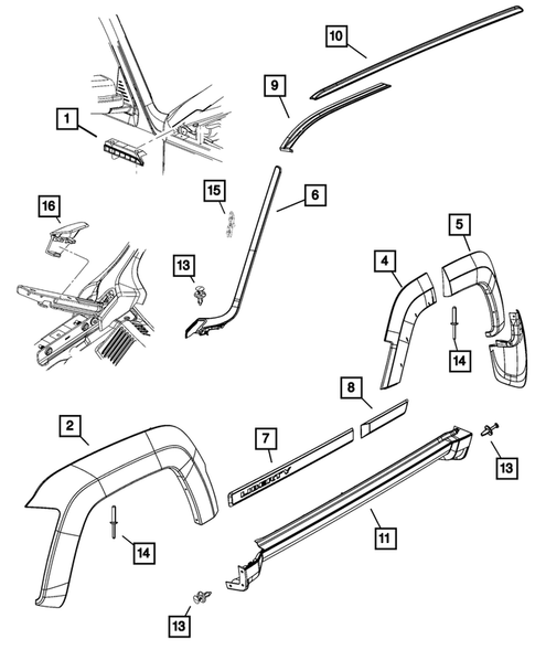 Moldings and Ornamentation for 2010 Jeep Liberty #0
