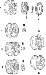 9591660 - Suspension: Wheel, Steel for Buick: Skyhawk, Skylark, Somerset, Somerset Regal | Chevrolet: Cavalier, Corsica | Oldsmobile: Calais, Cutlass Calais | Pontiac: Grand Am, Sunbird Image