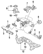50807SR3A01 - Engine: Mount for Honda: Civic, Civic del Sol Image