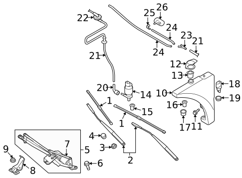 Wiper & Washer Components for 2012 Audi TT RS Quattro #0