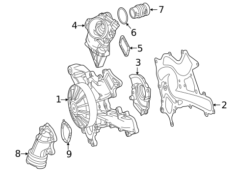 Water Pump for 2014 Mercedes-Benz SLK350 #1