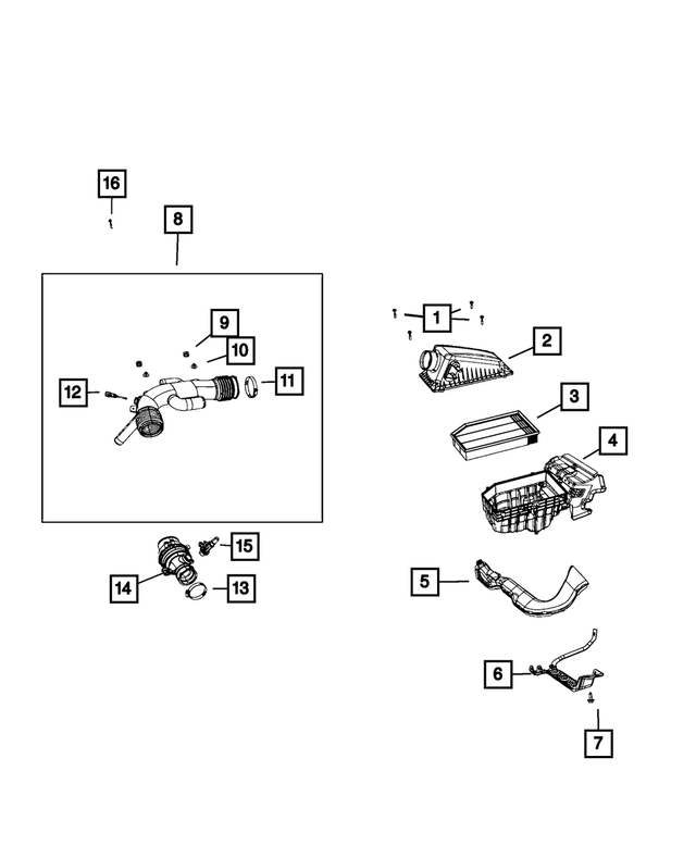68409874AB - : Air Cleaner Hose for Mopar Image