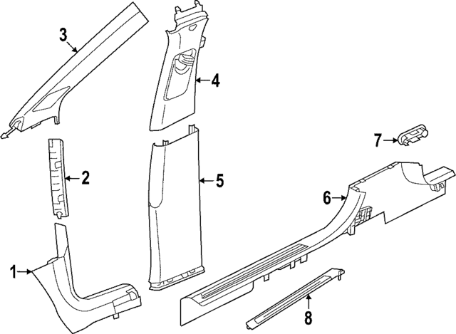 11B863483B4PK - Body: Kick Panel Trim for Audi Image