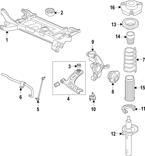 Front Suspension for 2023 Volkswagen Golf R | OEM Parts Online
