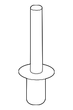 BN8F50355 - Body: Upper Molding Rivet for Mazda Image