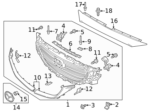 Grille & Components for 2018 Mazda CX-9 #1