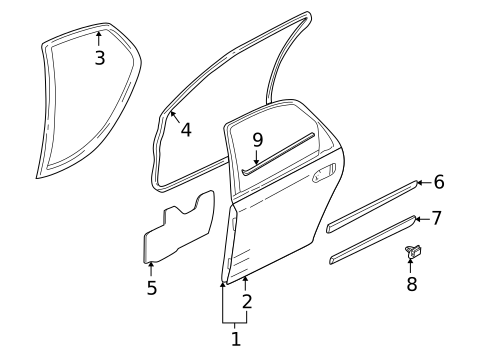 Exterior Trim - Rear Door for 2004 Volvo XC70 #0