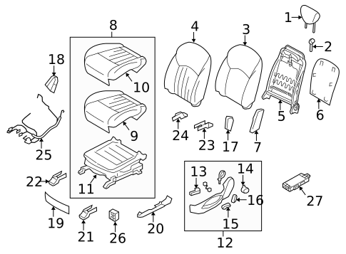 Driver Seat Components for 2014 INFINITI QX50 #0