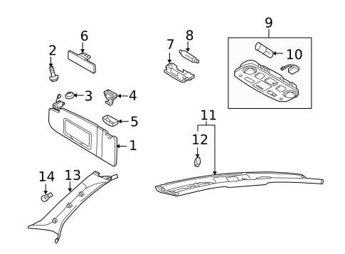 Interior Trim - Roof for 2007 Audi A4 Quattro #2