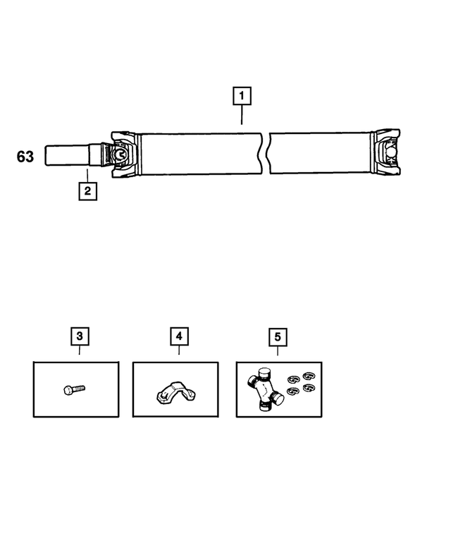 68127993AA - Propeller Shafts and U-Joints: U-joint Kit for Mopar Image