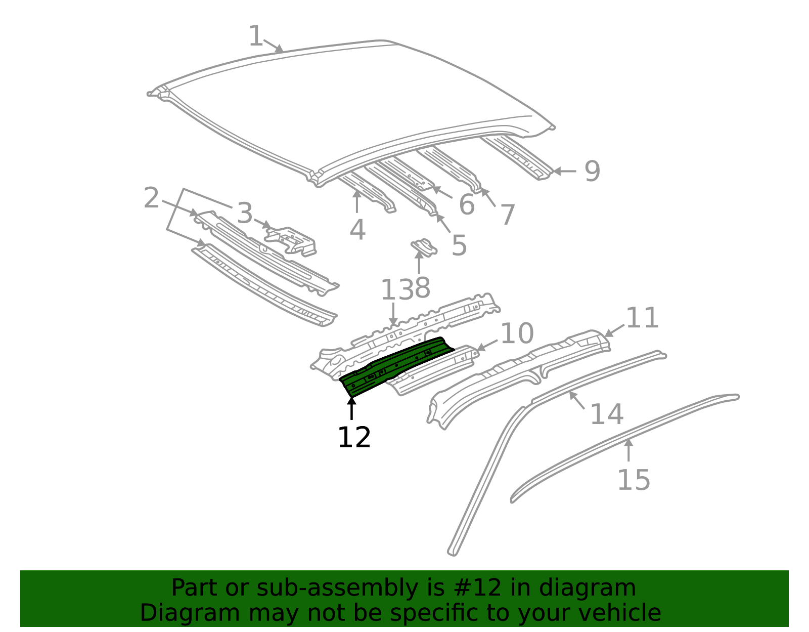 1997-1999 Toyota Camry Roof Side Rail 61231-AA020 | Toyota Parts Center