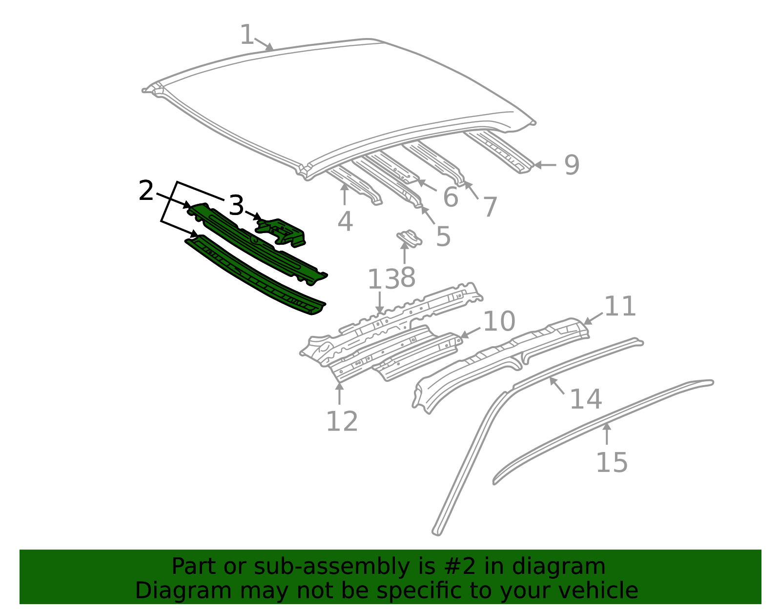 2000-2001 Toyota Camry Roof Header Panel 63102-33071 | Toyota Parts Center