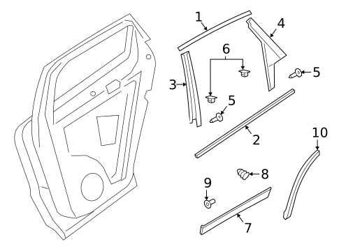 Exterior Trim - Rear Door for 2020 Porsche Cayenne #1