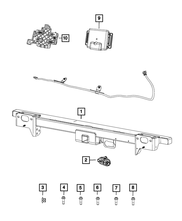 « 68592572AA – Frame, Bumper and Fascia : Remorque Fourche pour Mopar Image »