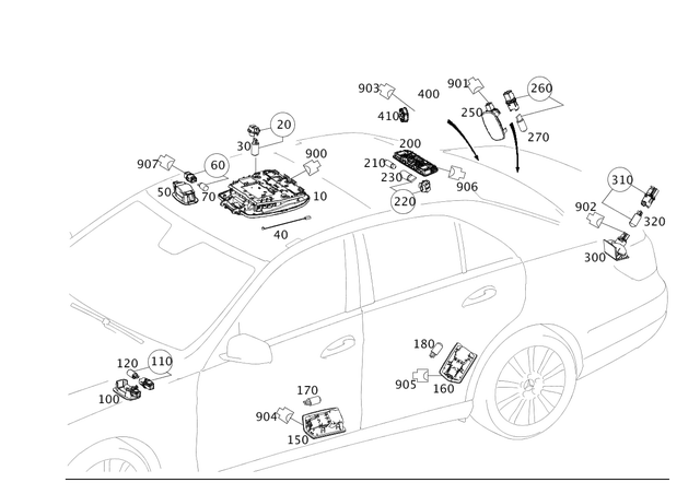 28202101 - Electrical System: Interior Lamp for Mercedes-Benz Image image