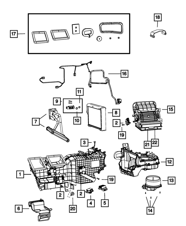 68197439AA - Air Conditioners and Heaters: A/c And Heater Wiring for Mopar Image