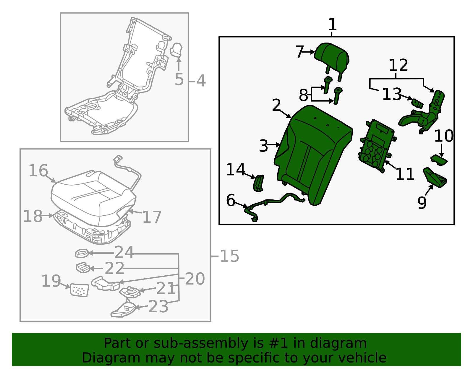 89300-3T920KBQ - Seat Back Assembly 2015 Kia K900 | Kia.Parts Store