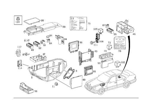 Fuse Cabinet, Fuse Box and Relay Unit for 1994 Mercedes-Benz E420 #0