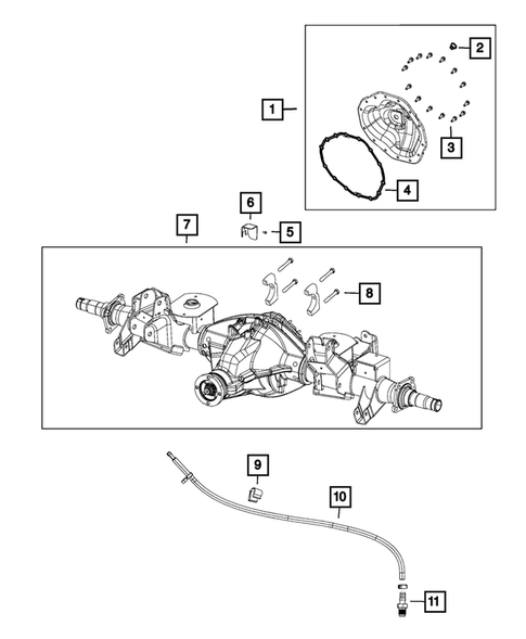 Rear Axle; Housing, Differential and Vent for 2016 Ram 2500 #1