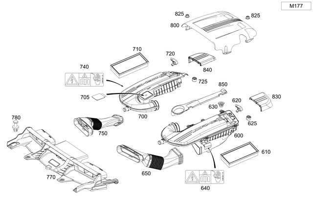 1770901401 - Chassis Sheet Metal Parts/Air Intake: Damping Air Filter for Mercedes-Benz: C63 AMG, C63 AMG S, GLC63 AMG, GLC63 AMG S Image image